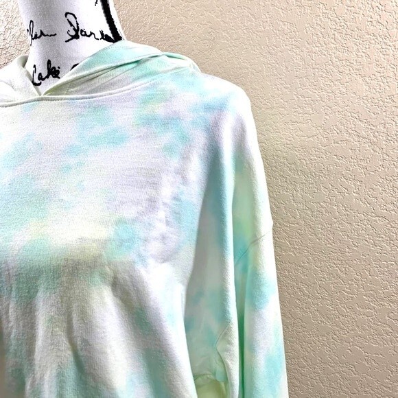 Danskin green hoodie women tie dye long sleeve hoodie sweater size L boho gym - Picture 10 of 12